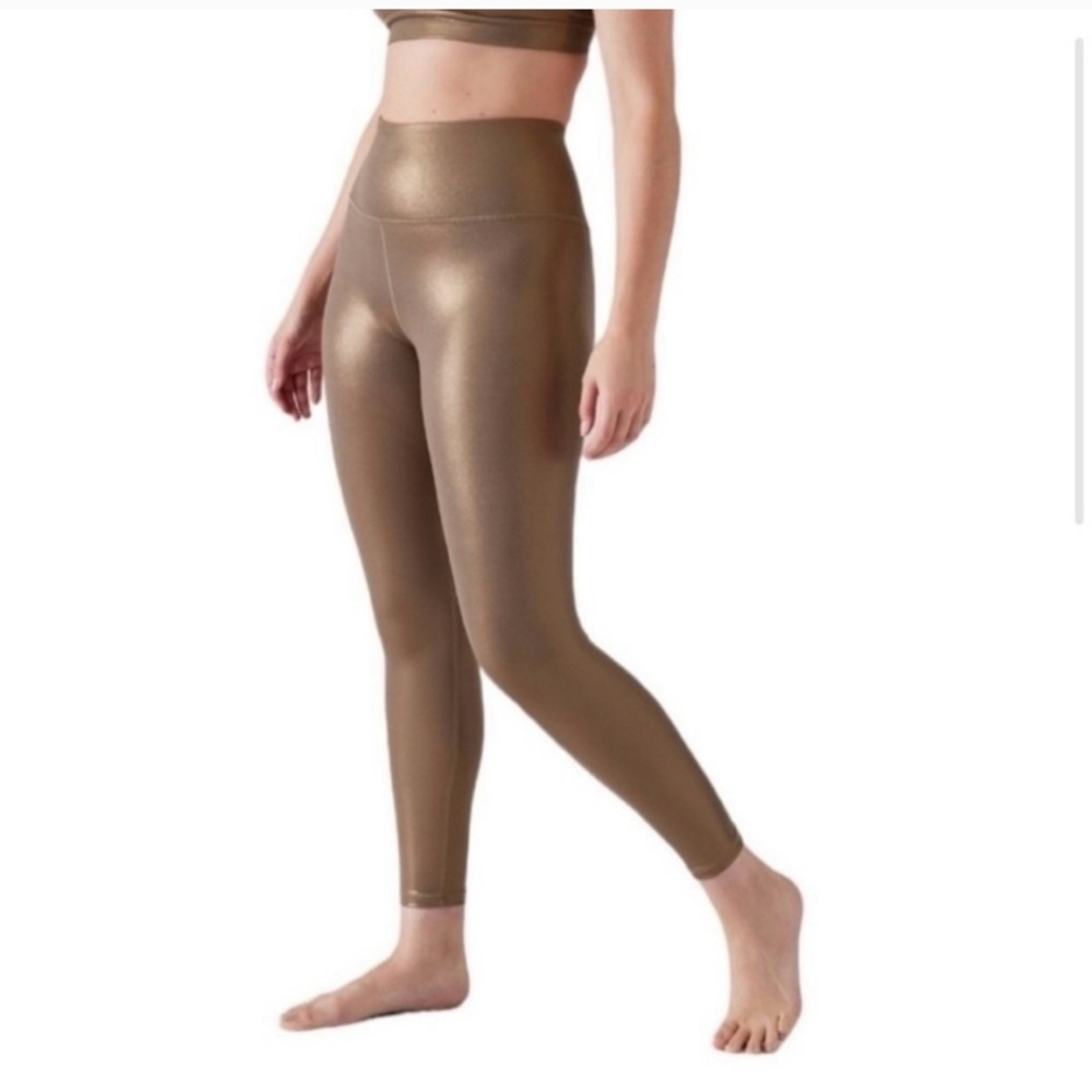 Athleta Elation Shine Tight Leggings In Brown